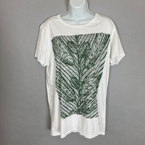 Scotch‎ and Soda T-Shirt White Leaf Size Large Short Sleeve Tee Shirt Men Nature